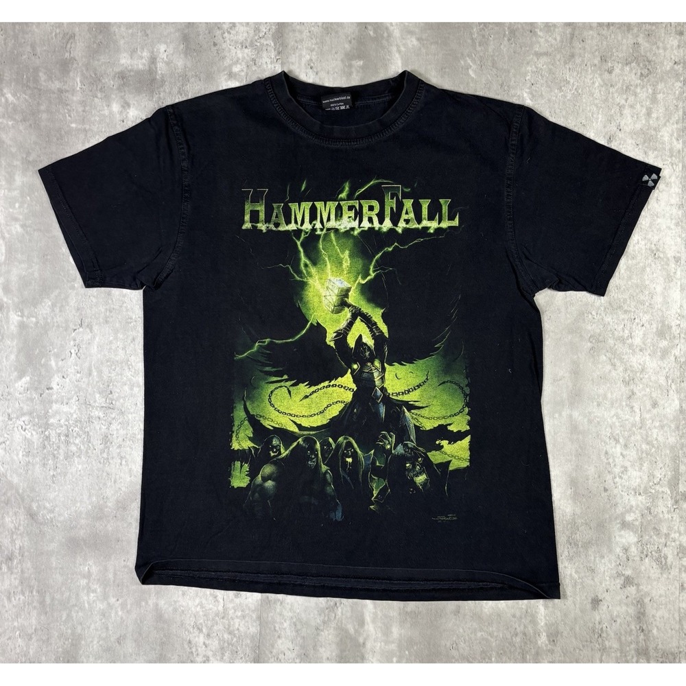 HammerFall Resurrected Band T Shirt Concert Tour Black Mens Large Metal Hanes